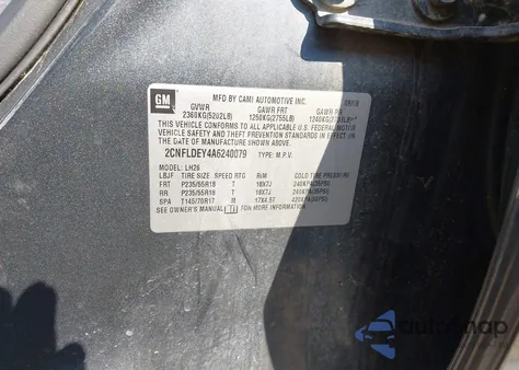 2010 Chevrolet Equinox Lt z USA, uszkodzony, nr VIN 2CNFLDEY4A6240079